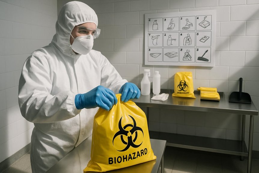 biohazard waste removal steps