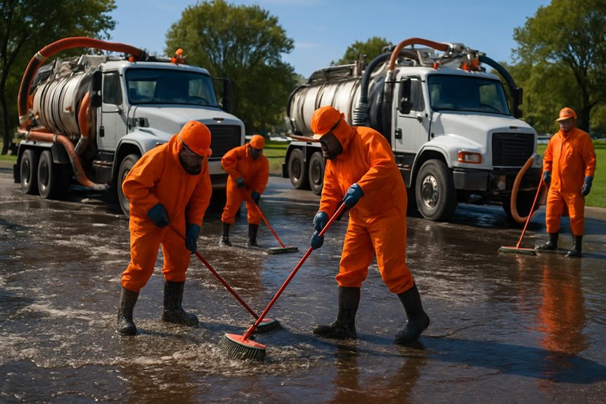 sewage spill cleanup guidelines